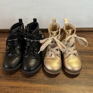 Cat & Jack Black and Gold Kids Boots